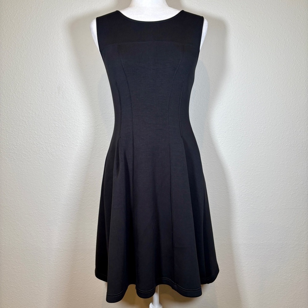 Anthropologie Maeve Black Knee Length Sleeveless Fit & Flare Dress Size Small